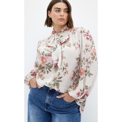 Women's Plus Size Arianna Print Top - natural | CITY CHIC