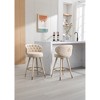 20.9" Velvet Counter Height Bar Stools Set of 2 with Solid Wood Legs and 360¡ã Swivel for Kitchen, Dining, or Bar - 2 of 4