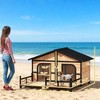 Wooden Dog House with Porch, Double Room Weatherproof Dog Kennel with Openable Roof, Removable Bottom & Elevated Floor for Outdoor Use - Nertpow - 4 of 4