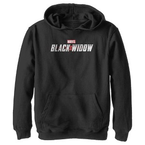 Boy's Marvel Black Widow Movie Logo Pull Over Hoodie - 1 of 3