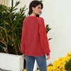 Anna-Kaci Women's Casual Sequin Ballon Long Sleeve Blouse Loose Round Neck Matching Top Party - 4 of 4