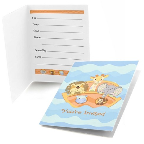 Big Dot of Happiness Noah's Ark - Fill In Baby Shower Invitations (8 count) - image 1 of 4