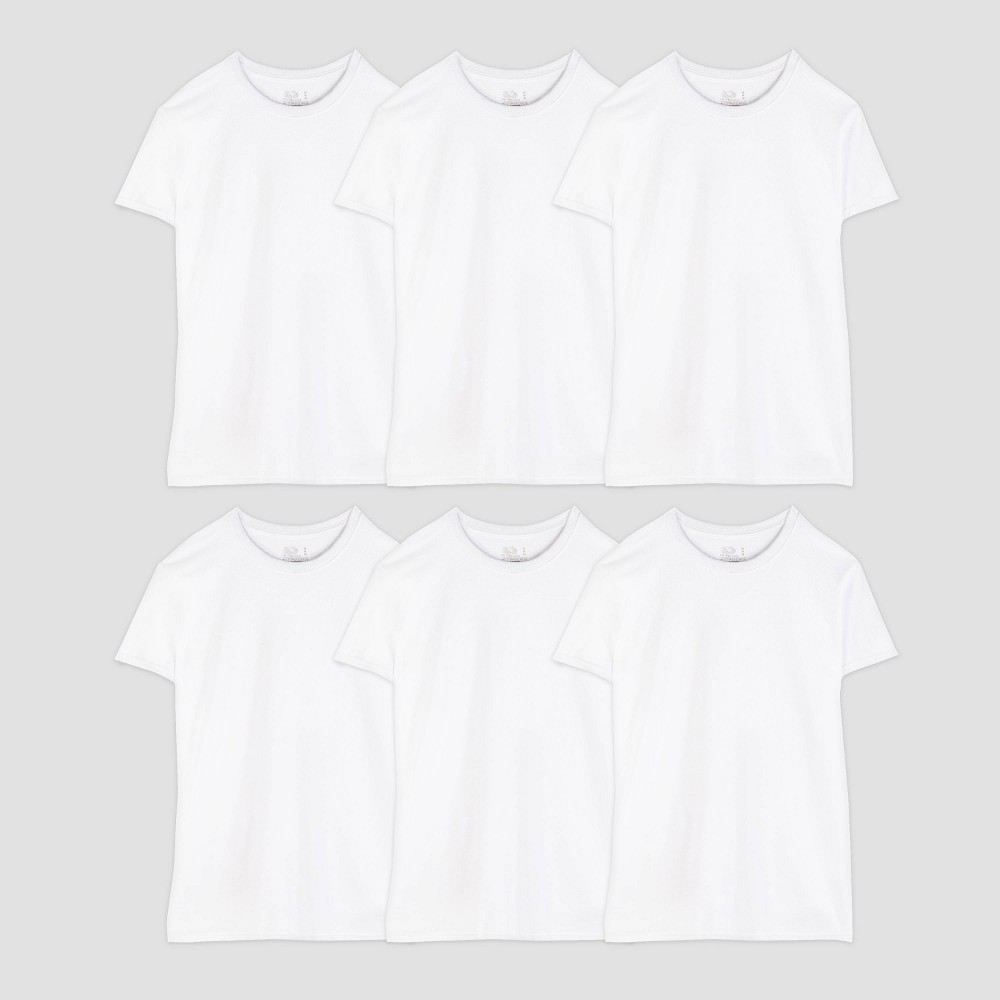Fruit Of The Loom Men's 6pk Crew Neck Undershirt - White  Size L