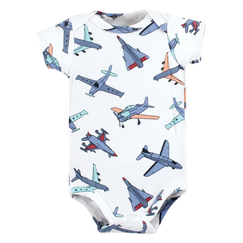 Hudson Baby Cotton Bodysuits, Fly High, 4 of 8
