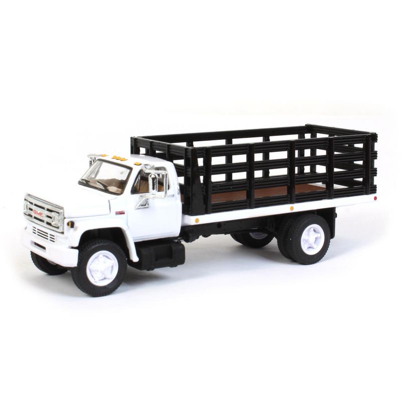 1/64 Diecast GMC 6500 Stake Bed Truck, White With Black Stakes, First Gear Exclusive DCP 60-0891, 1 of 6