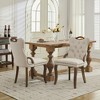 Sapphtopaz Set of 2 Dining Chairs with Tufted Back & Nailhead Trim Upholstered Chair with Curved Wood Handles Kitchen Chairs for Living Room - 4 of 4