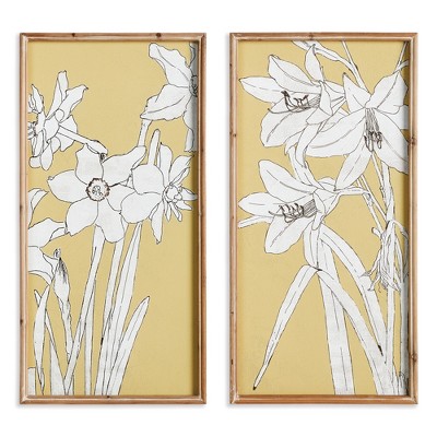 Plum & Post Flowering Amaryllis Prints, Set Of 2