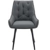 Sapphtopaz Modern Dining Chairs Set with PU Tufted Thick Upholstered Armchair with Black Sanded Legs Living Room Chairs for Dining Room - 2 of 4