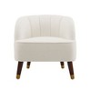 Velvet Sofa Chair Armchair Wingback Chair with Wooden Legs, Upholstered Barrel Accent Chair for Living Room, Home Office -Christopher Knight Home - 2 of 4