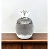 HomeRoots 11" Silver Plated Ceramic Pineapple Lidded Bowl With Faux Crystals - 2 of 4