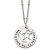 Chisel Stainless Steel Enameled I LOVE YOU TO THE MOON & BACK with Moon and Star Pendant on a 20" Beaded Chain Necklace - 2 of 4