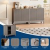 31.5" Fluted Sideboard Buffet Cabinet, Wooden Storage Cabinet with Doors and Adjustable Shelf - 3 of 4