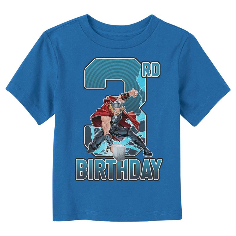 Toddler's Marvel 3rd Birthday Thor T-Shirt, 1 of 4