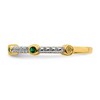 Black Bow Jewelry 2mm 14k Yellow Gold Created Emerald & .08 Ctw Diamond Stackable Band - 3 of 4