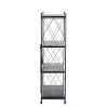 J&V TEXTILES 4-Tier Assembled Foldable Metal Storage Shelving Unit Black - 4 of 4