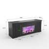 Modern Farmhouse TV Stand for 80 Inch TV, Wood Entertainment Center with 36" Electric Fireplace, Glass Doors, Storage Media Console for Room Bedroom - 3 of 4
