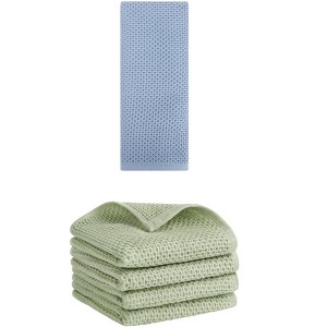 REGALWOVEN 5 Pack Soft Absorbent Waffle Cotton Bathroom Hand Towel Set 13" x 30" - 1 of 4