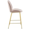 Modway Scoop Gold Stainless Steel Leg Performance Velvet Counter Stool Pink - 2 of 4
