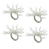 Saro Lifestyle Glitzy Glam Beaded Napkin Ring (Set of 4), Silver - 2 of 4