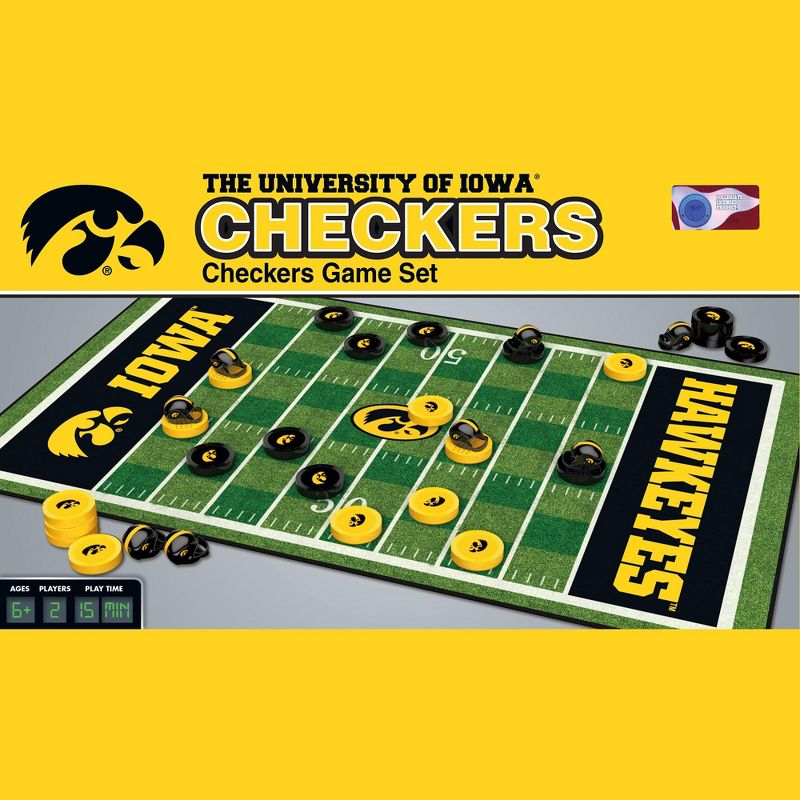 MasterPieces Officially licensed NCAA Iowa Hawkeyes Checkers Board Game for Families and Kids ages 6 and Up, 1 of 7
