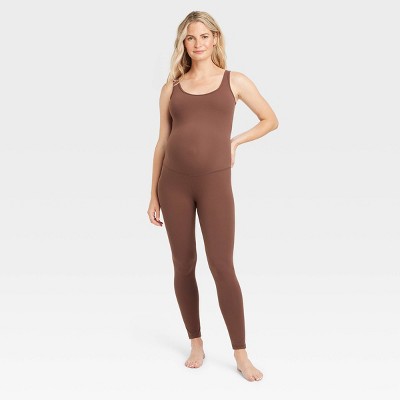 Seamless Long Unitard Maternity Jumpsuit - Isabel Maternity by Ingrid & Isabel™ Dark Brown L