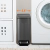 LunaLulinlk Gray Stainless Steel 1.6 Gallon Bathroom Trash Can with Lid, Small Trash Can - 2 of 4