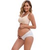 INSPIRE CHIC Women's Ice Silk Ribbed V-Shaped Low Rise Color Patchwork Pregnancy Maternity Briefs 2 Packs - 4 of 4
