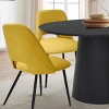 5-Piece Dining Table Set for 4, 46" Modern Round Manufactured Grain Dining Table with 4 Upholstered Fabric Dining Chairs for Dining Room-Maison Boucle - 3 of 4