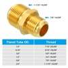 Unique Bargains Air Gas Line Refrigeration HVAC Brass SAE 45 Degree Hose Pipe Flare Connectors Gold - 4 of 4