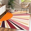 Colorful Machine Washable Area Rug, Non-Slip Indoor Carpet for Living Room, Bedroom, Modern Minimalist Front Door Mat with Sun Accent Design. - 2 of 4