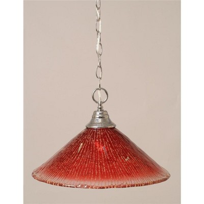 Toltec Lighting Any 1 - Light Pendant in  Chrome with 16" Raspberry Crystal Shade