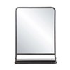 19.5" x 27.5" Metal Framed Wall Mirror with Shelf Black - Storied Home: Industrial Style, Curved Pipe Frame, No Assembly Required - 2 of 4