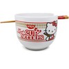 Silver Buffalo Hello Kitty Cup Noodle Japanese Dinnerware Set | 20-Ounce Ramen Bowl, Chopsticks - 2 of 4