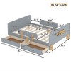 TIRAMISUBEST Twin/Full Size Platform Bed with Storage Drawers, Solid Wood Kids Bed Frame with Small Shelf & Hooks - 4 of 4