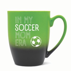 Elanze Designs In My Soccer Mom Era Two Toned Ombre Matte 10 ounce New Bone China Coffee Tea Cup Mug For Your Favorite Morning Brew, Green and Black - 1 of 4