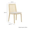 Modway Monarch Dining Chair – Antique White Wood Frame with Cane Back and Padded Seat in Ivory Weave - 2 of 4
