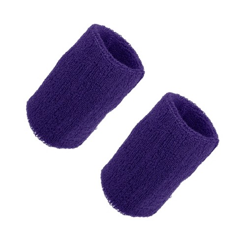 Unique Bargains Wrist Sweat Bands Wristbands For Sport Wrist Wraps Absorbing  Cotton Terry Cloth 3.15x3.94 Purple 1 Pair : Target