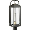 Progress Lighting, Walcott Collection, 1-Light Outdoor Post Lantern, Antique Bronze, Clear Glass Panels - 3 of 3