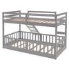 NicBex Twin Bunk Bed Multifunctional Design Loft Bed Pine Frame Bed Frame with Guardrails, Convertible Slide and Ladder, No Box Spring Required - 4 of 4