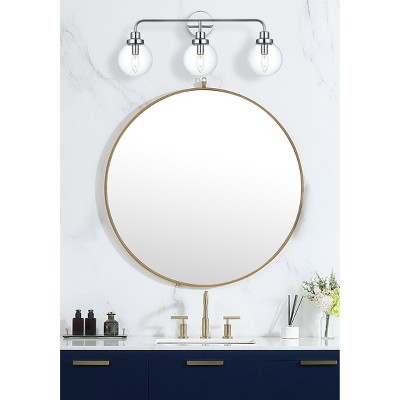 Chrome Clear Glass 3-Light Wall Sconce