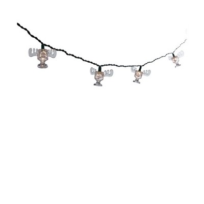 Kurt Adler 11ft Clear Moose Mug Christmas String Lights