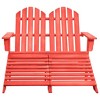 vidaXL 2-Seater Patio Adirondack Chair&Ottoman Fir Wood Red - 2 of 4