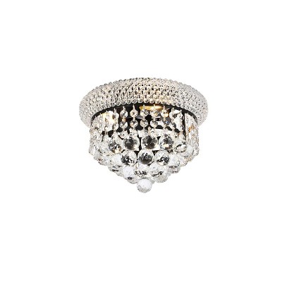 Primo 10-inch Matte Black and Clear Crystal Flush Mount Light
