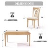 7 PCS Modern Style Dining Set for Dining Room, MDF Tabletop Dining Table, 6 Brown Wood Frame Dining Chairs with Anti-Slip Polyester Cushion-Baofuwish - 4 of 4