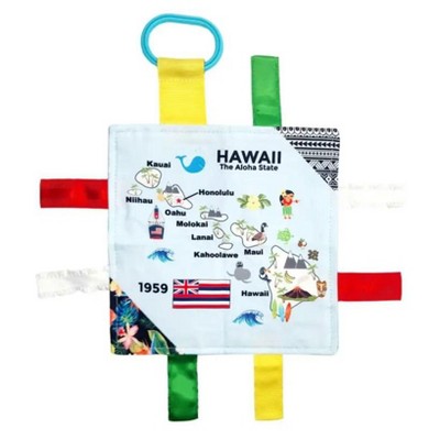 Baby Jack The Learning Lovey Hawaii State Baby Tag Crinkle Square Toy That Teaches Facts 8" x 8"
