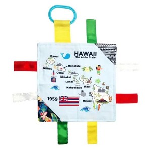 Baby Jack The Learning Lovey Hawaii State Baby Tag Crinkle Square Toy That Teaches Facts 8" x 8" - 1 of 4