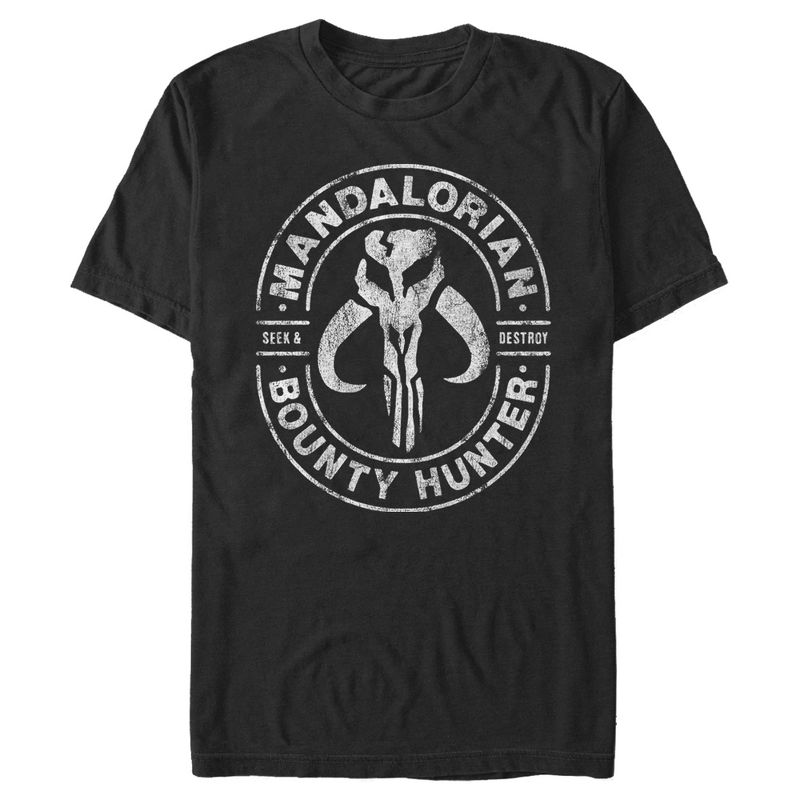 Men's Star Wars The Mandalorian Seek & Destroy Stamp T-Shirt, 1 of 6