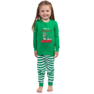 Peppa Pig Matching Family Pajamas Merry Christmas Holiday Fun Shirt and Pant Tight Fit Set Green