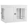 32'' Wooden Dog Crate Furniture with Double Doors,Indoor Pet Kennel Cage,End Table for Small Medium Dogs-LAOTIES - 3 of 4