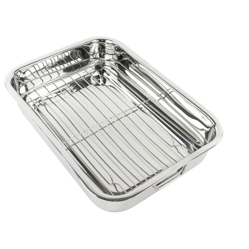 Lexi Home Stainless Steel Roasting Pan with Rack, 3 of 6